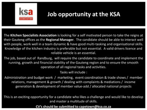 Job opportuinity at the KSA